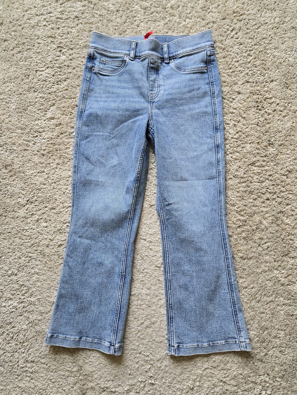 Spanx Kick Flare Jeans Womens M Blue Pull On Crop